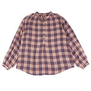 FREE PEOPLE Cottagecore Oversized Northern Bound Plaid Flannel Shirt Onyx Medium